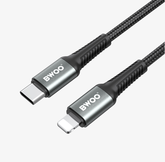 Cable de carga rápida USB-C a Lightning PD 27W Nylon 1M