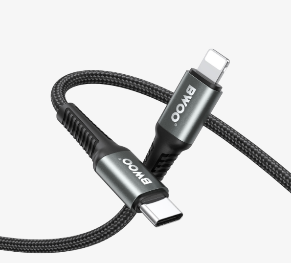 Cable de carga rápida USB-C a Lightning PD 27W Nylon 1M