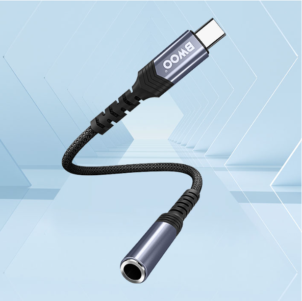 Cable Adaptador nylon de audio USB-C a AUX de 3,5 mm