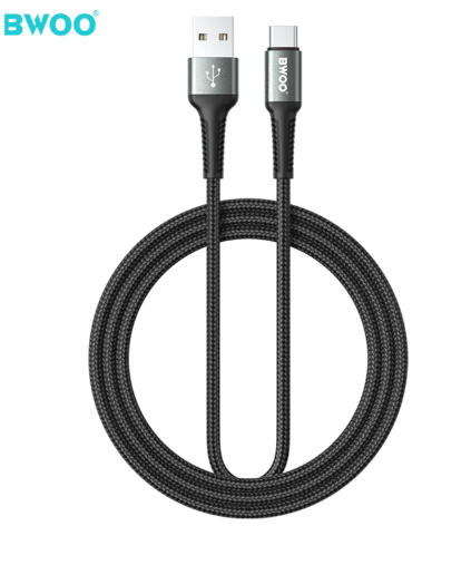 Cable cargador nylon trenzado 1M | USB-A a USB-C BWOO