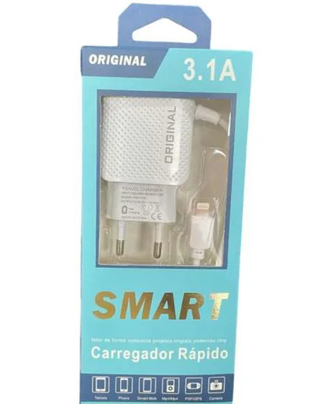 Cargador Iphone Carga rápida SMART 220V 2 puerto Usb