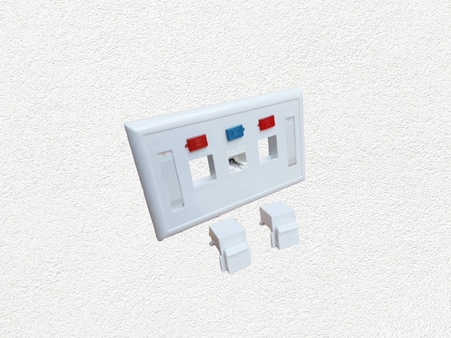 Face Plate horizontal TRIMERX 1 a 3 puertos blanco