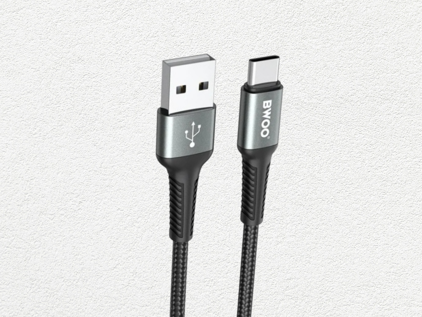 Cable cargador nylon trenzado 1M | USB-A a USB-C BWOO