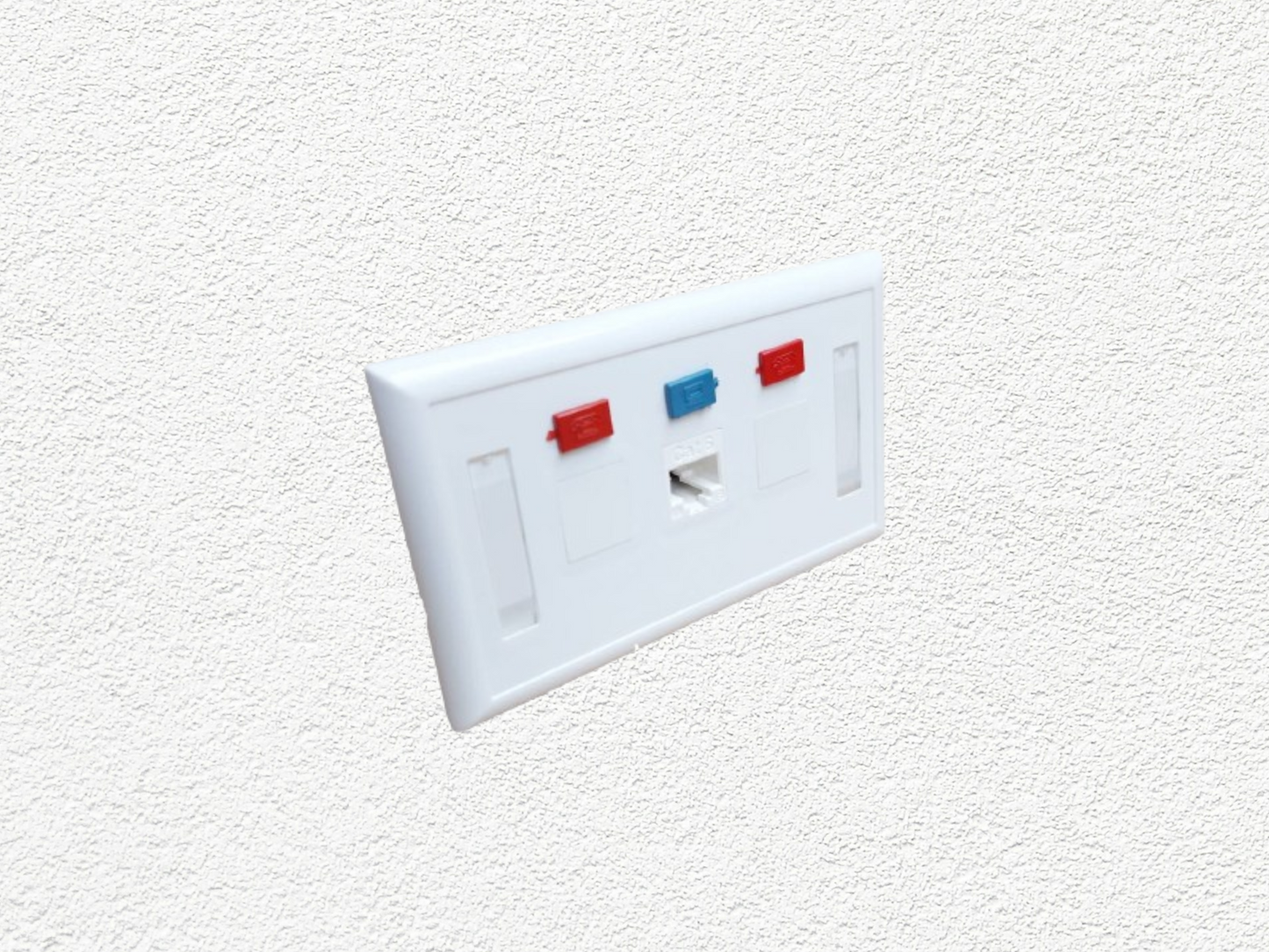 Face Plate horizontal TRIMERX 1 a 3 puertos blanco