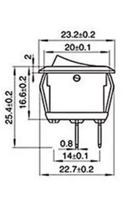 Interruptor Auto/Proyectos Rocker ON OFF 3A 250V AC - 6A 125V AC